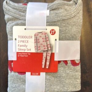 NWT Target XO Love Family Matching Gender Neutral Gray and Red Toddler Sleep Set